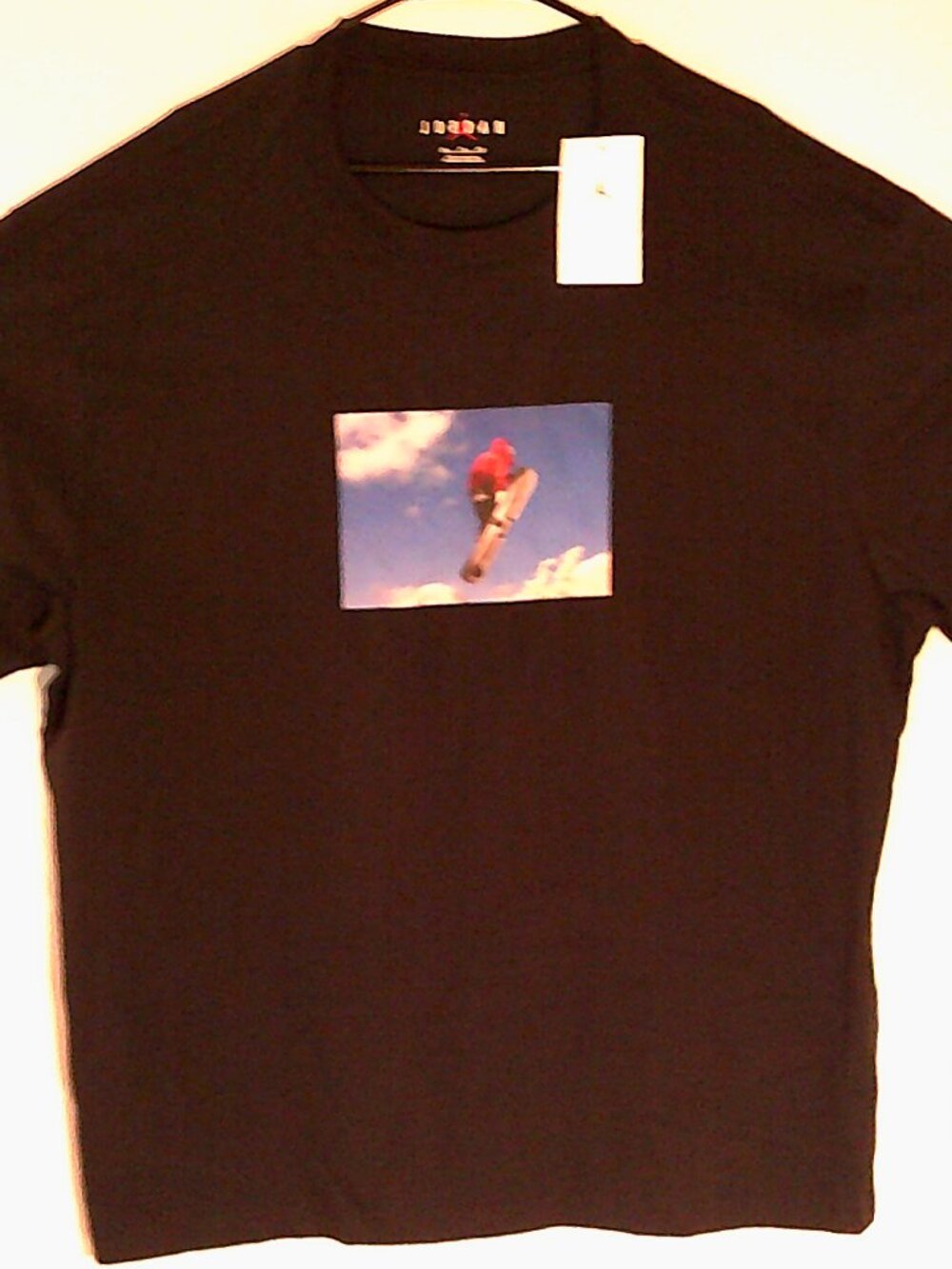 NEW AIR JORDAN "Snowboarding Photo Tee" MEN'S BLACK RED T-SHIRT 2XL IM6509-010